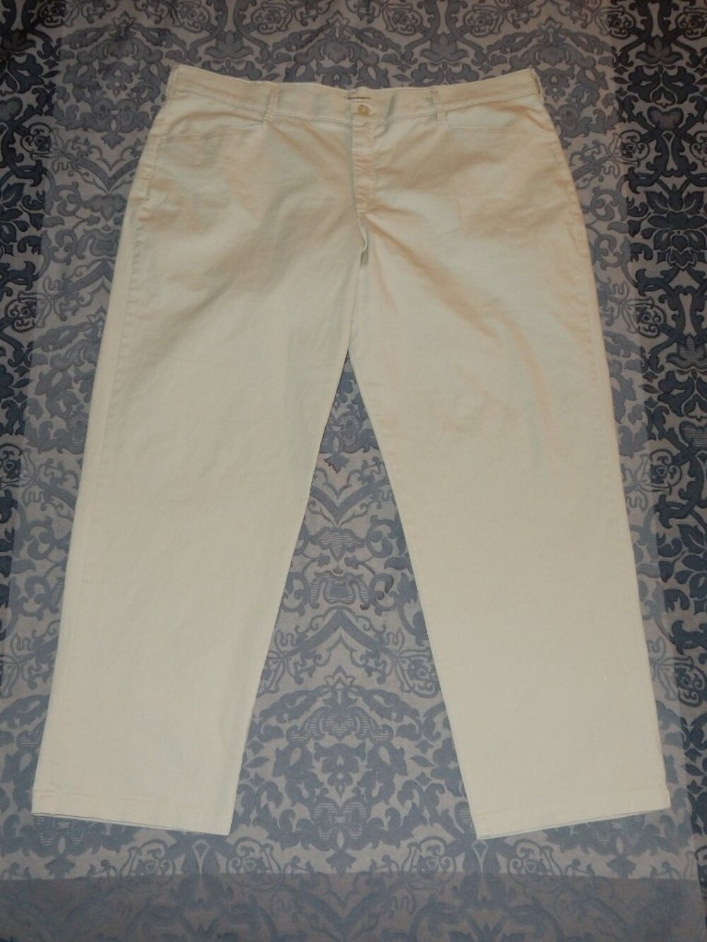 Women's LEE khaki chino 22 plus XXL 2XL 45x31 cream dress pants straight leg EUC
